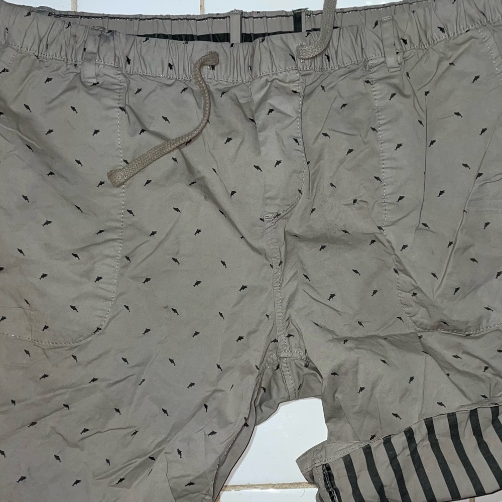 ZARA reversible shorts Stripes / Fish Print